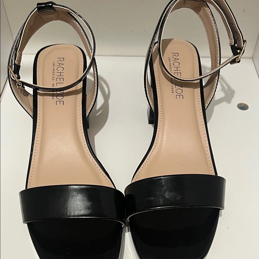 Rachel Zoe Black Patent Platform Sandals